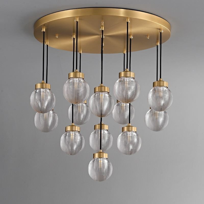 Lampă suspendată American Cluster Plafoniera cu bile de sticlă de lux