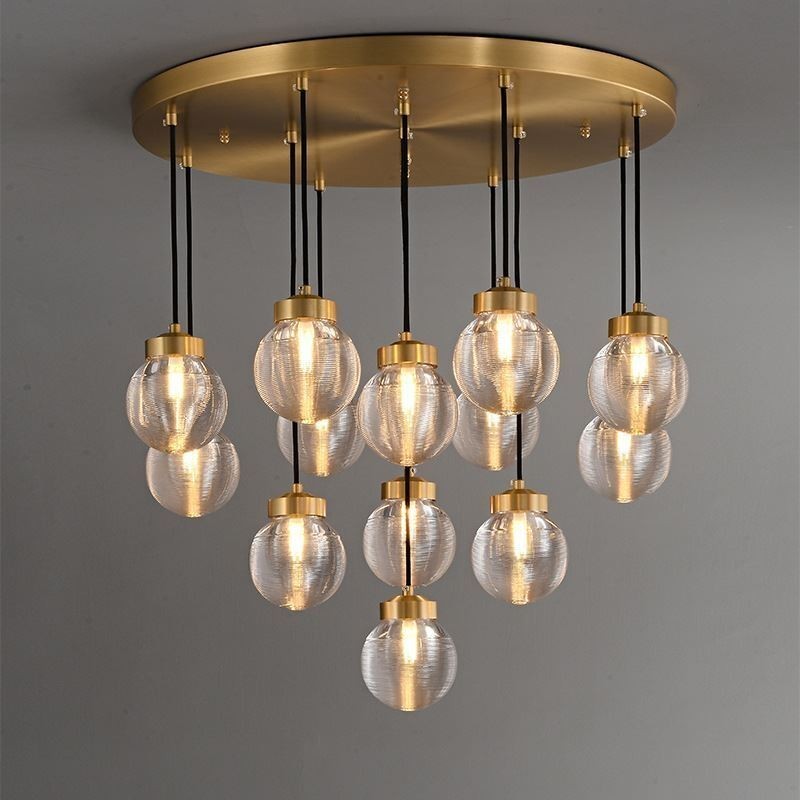 Lampă suspendată American Cluster Plafoniera cu bile de sticlă de lux