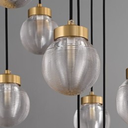 Lampă suspendată American Cluster Plafoniera cu bile de sticlă de lux