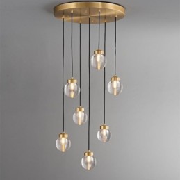 Lampă suspendată American Cluster Plafoniera cu bile de sticlă de lux