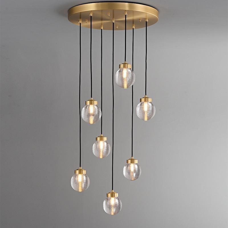 Lampă suspendată American Cluster Plafoniera cu bile de sticlă de lux