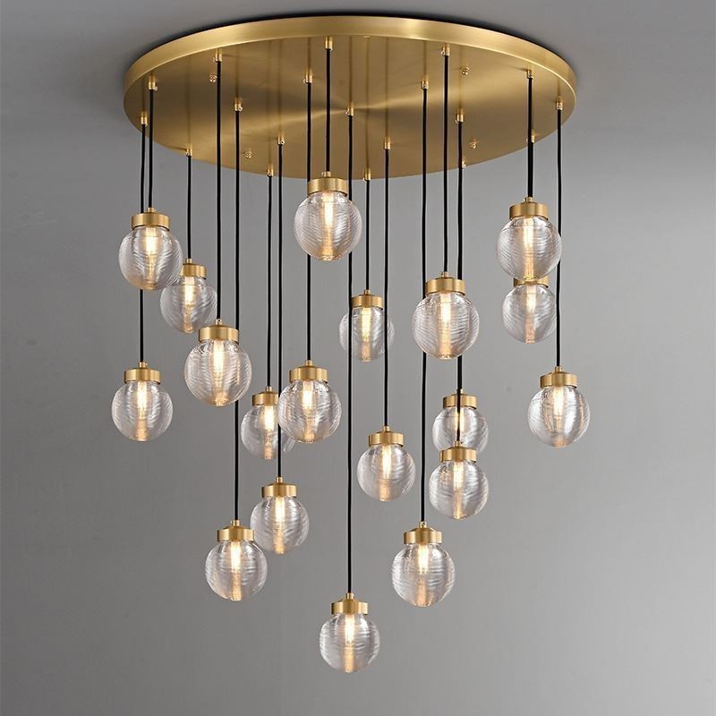 Lampă suspendată American Cluster Plafoniera cu bile de sticlă de lux
