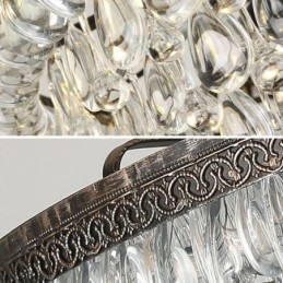 Plafoniera din cristal american, retro, pendanta rotundă