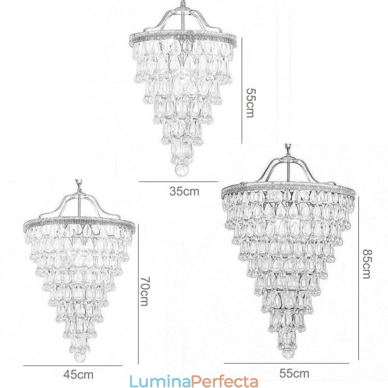 Plafoniera din cristal american, retro, pendanta rotundă