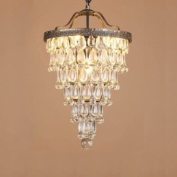 Plafoniera din cristal american, retro, pendanta rotundă