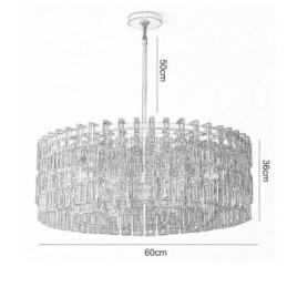 Plafoniera Americană Lumină suspendată din cristal de lux 60cm