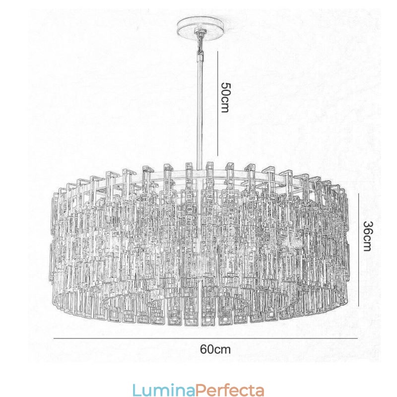Plafoniera Americană Lumină suspendată din cristal de lux 60cm