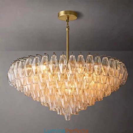 American Pendant Lampa Sticla Plafoniera Chihlimbar Transparenta 90cm 14 Lumini American Pendant Lampa Sticla Plafoniera Chihlimbar Transparenta 90cm 14 Lumini