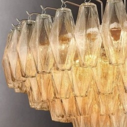 American Pendant Lampa Sticla Plafoniera Chihlimbar Transparenta 90cm 14 Lumini