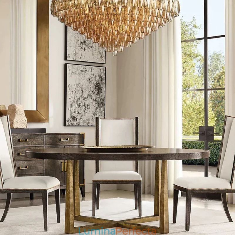 American Pendant Lampa Sticla Plafoniera Chihlimbar Transparenta 90cm 14 Lumini