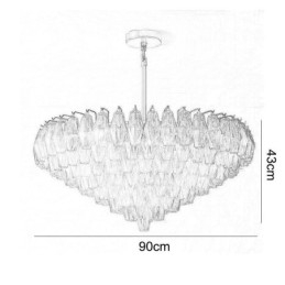 American Pendant Lampa Sticla Plafoniera Chihlimbar Transparenta 90cm 14 Lumini