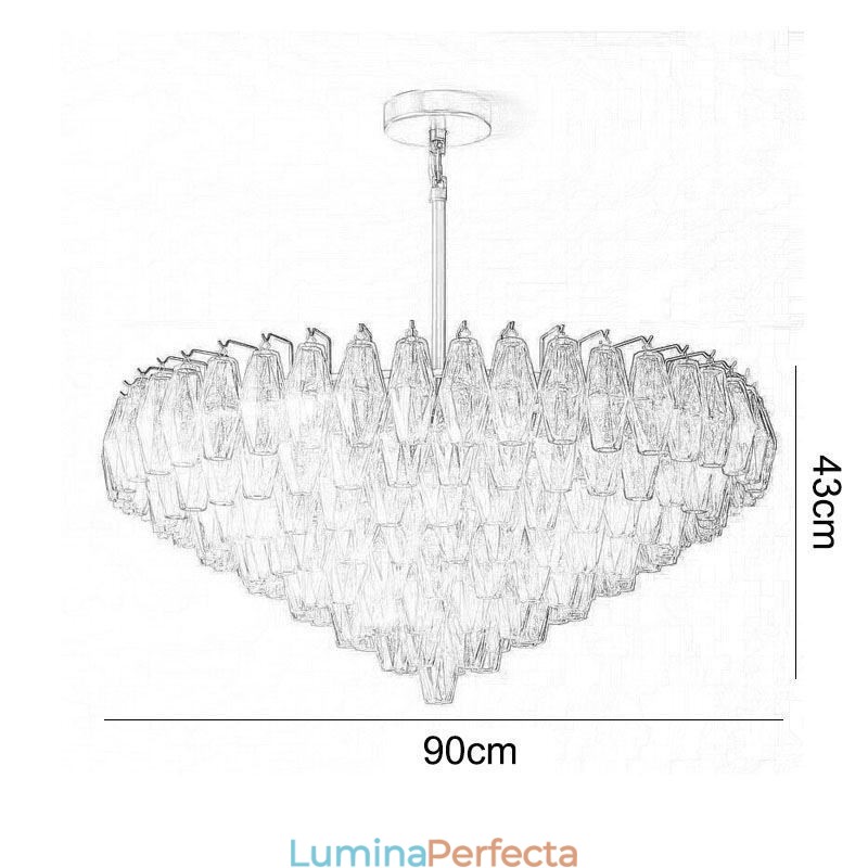 American Pendant Lampa Sticla Plafoniera Chihlimbar Transparenta 90cm 14 Lumini
