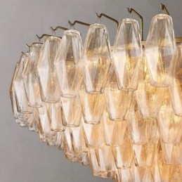 American Pendant Lampa Sticla Plafoniera Chihlimbar Transparenta 90cm 14 Lumini