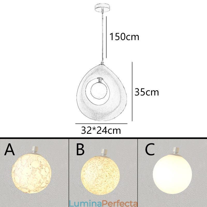 Lampă suspendată din rășină Lampă de tavan modernă simplă