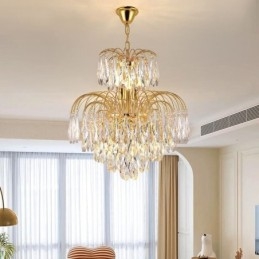Lampă suspendată din cristal Plafoniera decorativă duplex contemporană
