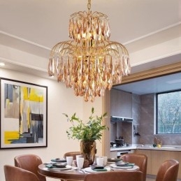 Lampă suspendată din cristal Plafoniera decorativă duplex contemporană