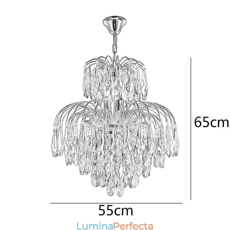 Lampă suspendată din cristal Plafoniera decorativă duplex contemporană