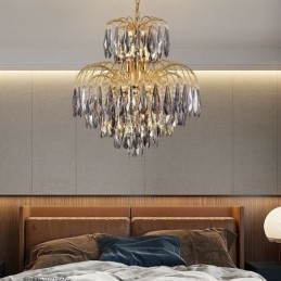 Lampă suspendată din cristal Plafoniera decorativă duplex contemporană