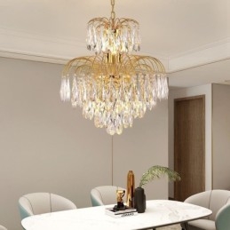 Lampă suspendată din cristal Plafoniera decorativă duplex contemporană