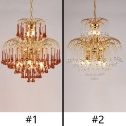 Lampă suspendată din cristal Plafoniera decorativă duplex elegantă