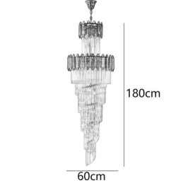 Plafoniera decorativă duplex de lux, cu pandantiv din cristal