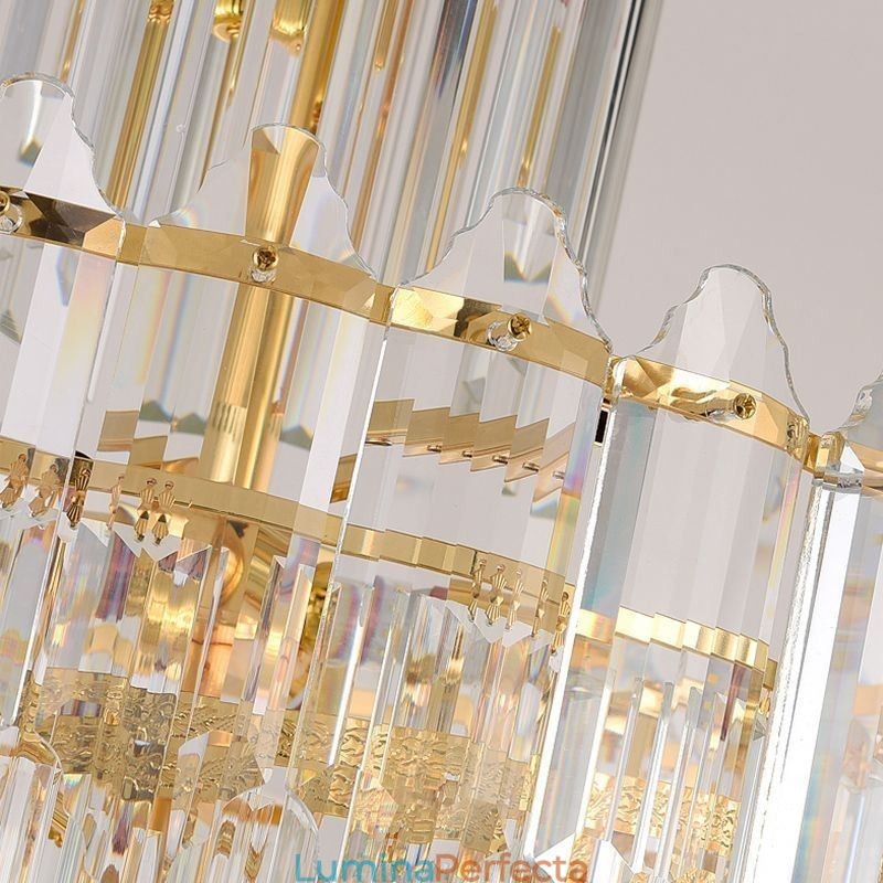 Plafoniera decorativă duplex de lux, cu pandantiv din cristal