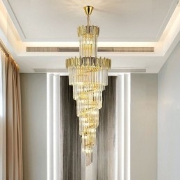 Plafoniera decorativă duplex cu pandantiv din cristal