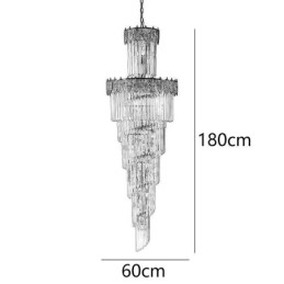 Plafoniera decorativă duplex cu pandantiv din cristal