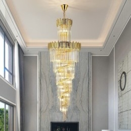 Plafoniera decorativă duplex cu pandantiv din cristal