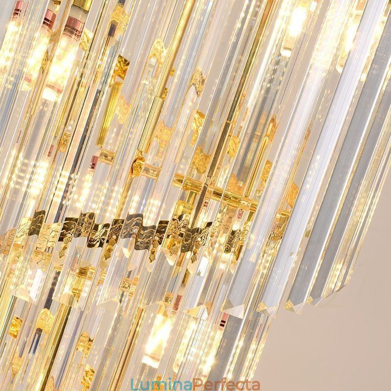 Plafoniera decorativă duplex cu pandantiv din cristal