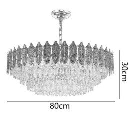 Plafoniera decorativă duplex din cristal cu pană de aur