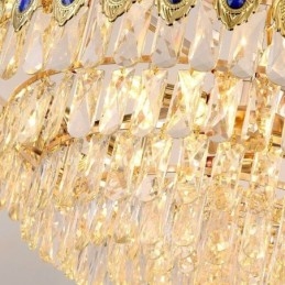 Plafoniera decorativă duplex din cristal cu pană de aur