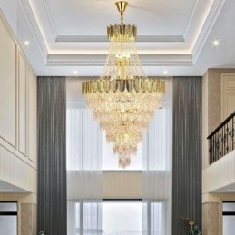 Plafoniera decorativă duplex, conică, de cristal