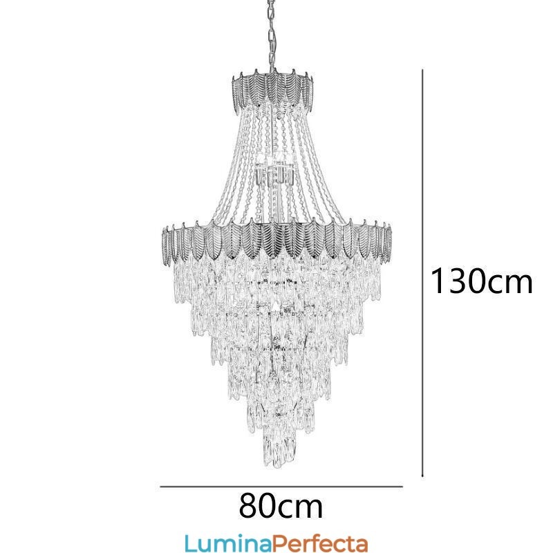 Plafoniera decorativă duplex, conică, de cristal