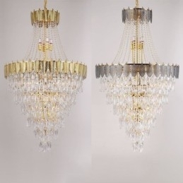 Plafoniera decorativă duplex, conică, de cristal