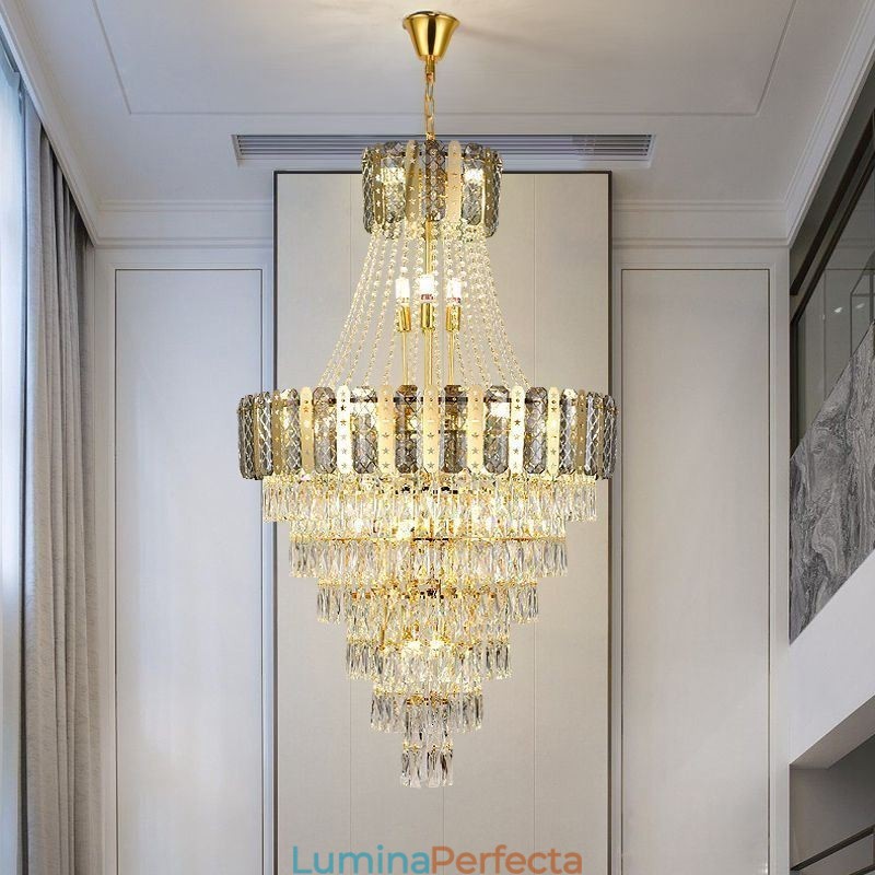 Plafoniera decorativă duplex rafinată din cristal