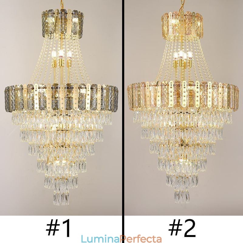 Plafoniera decorativă duplex rafinată din cristal