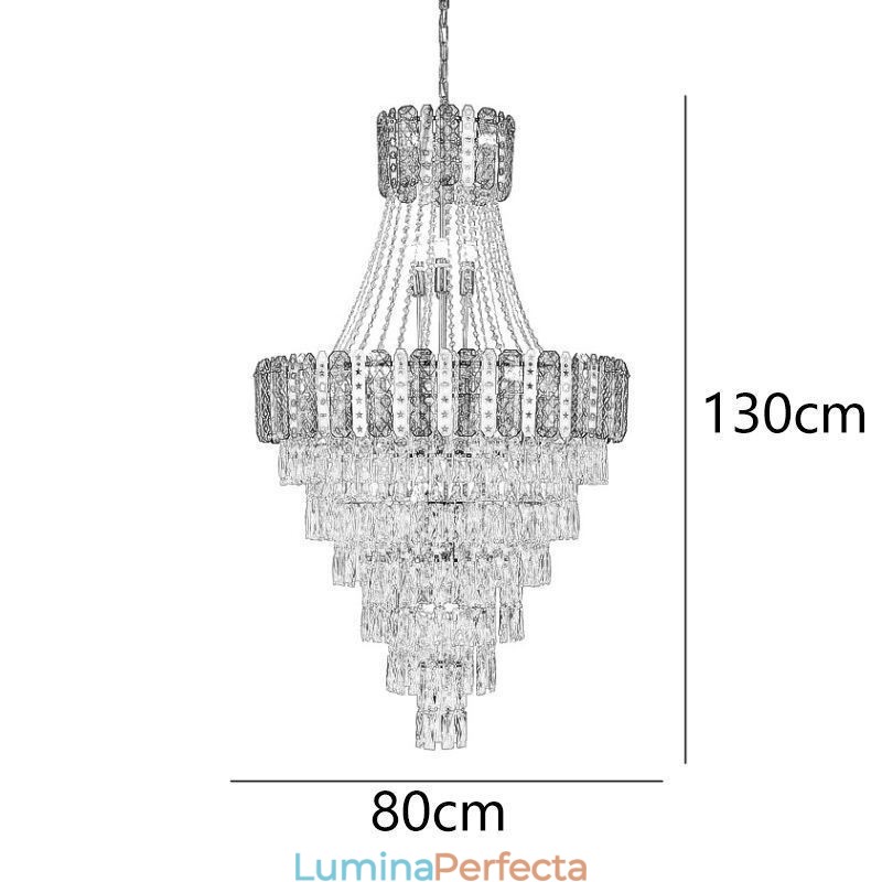 Plafoniera decorativă duplex rafinată din cristal
