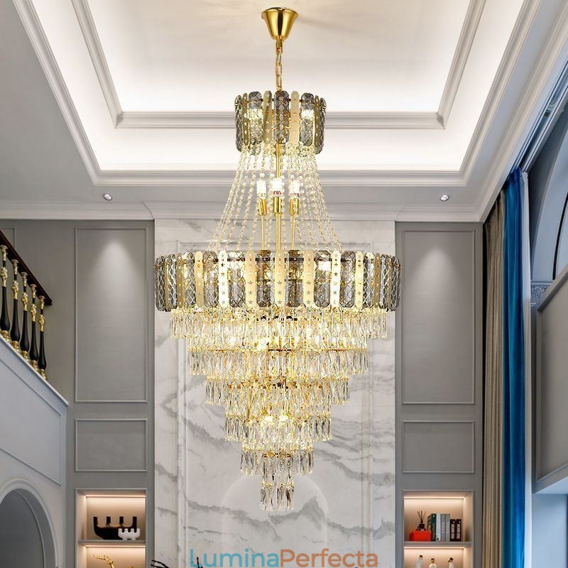 Plafoniera decorativă duplex rafinată din cristal