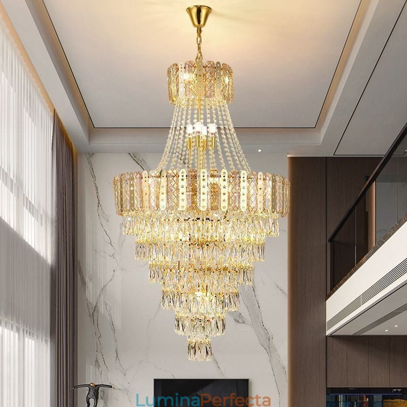 Plafoniera decorativă duplex rafinată din cristal