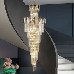 Plafoniera Decorativă Conică Duplex Crystal Pendant 70cm