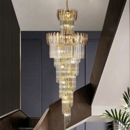 Plafoniera Decorativă Conică Duplex Crystal Pendant 70cm