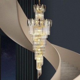 Plafoniera Decorativă Conică Duplex Crystal Pendant 70cm