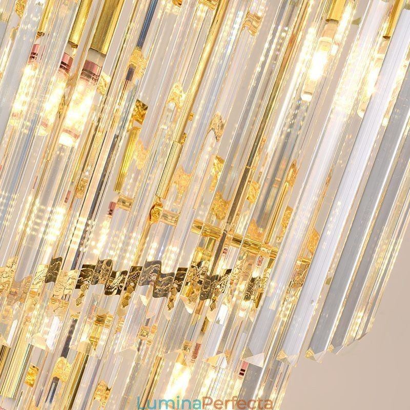 Plafoniera Decorativă Conică Duplex Crystal Pendant 70cm