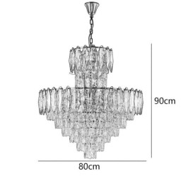 Plafoniera decorativă duplex cu pandantiv cu cristal 80cm