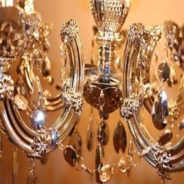 Candelabru modern în stil cristal acrilic argintiu cu 5 lumini