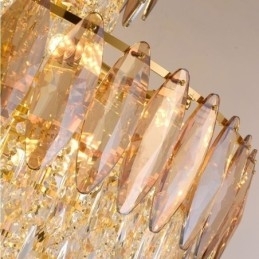 Plafoniera decorativă duplex cu pandantiv cu cristal 80cm