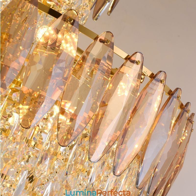 Plafoniera decorativă duplex cu pandantiv cu cristal 80cm