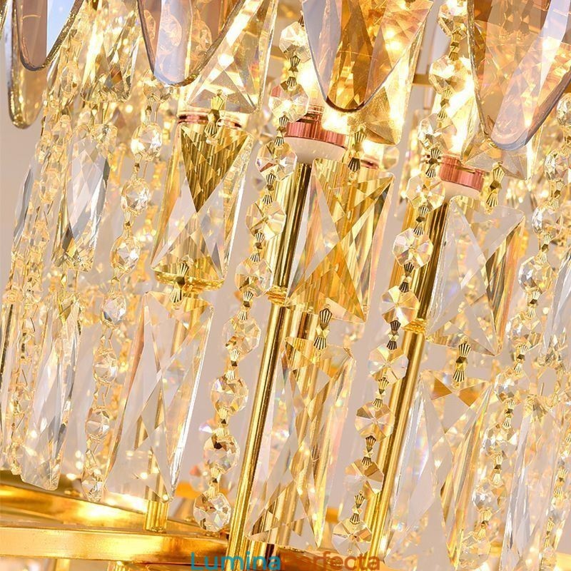 Plafoniera decorativă duplex cu pandantiv cu cristal 80cm