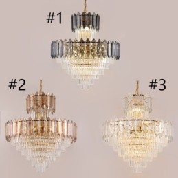 Plafoniera decorativă duplex cu pandantiv din cristal